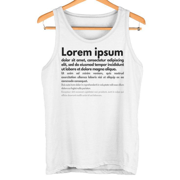 Lorem Ipsum タンクトップ