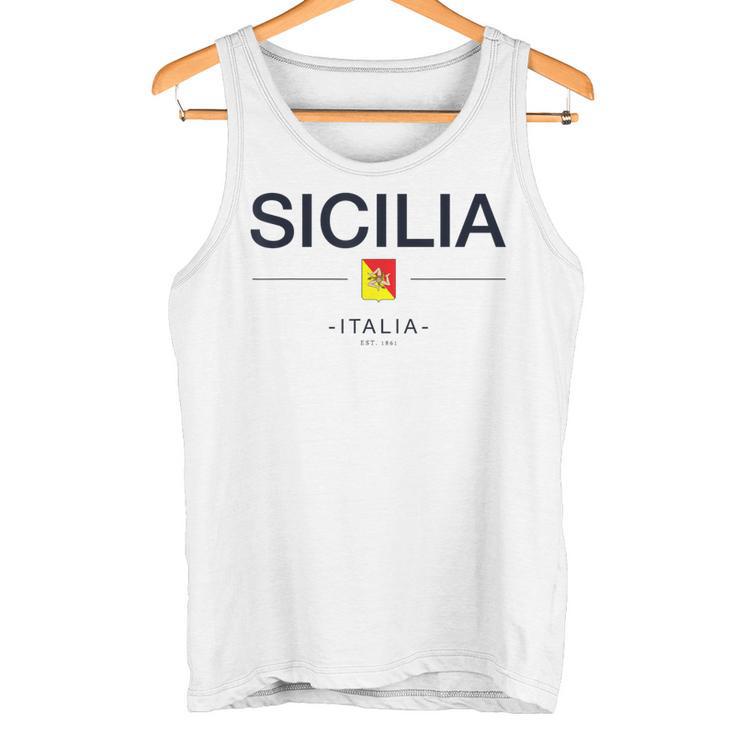 シチリア家族旅行 イタリア国旗 イタリアギフト シチリア島 タンクトップ