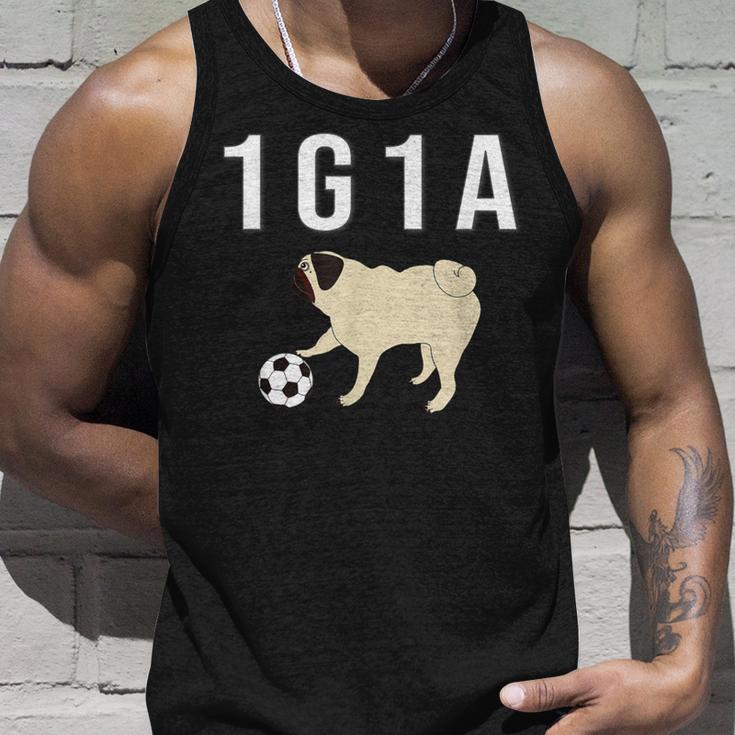 1G1a Pug くるりん尻尾のパグ おもしろ タンクトップ 彼への贈り物