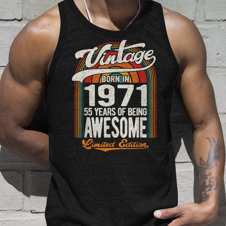 55 Years Of Awesome Born 1971 限定版 55歳の誕生日 タンクトップ 彼への贈り物