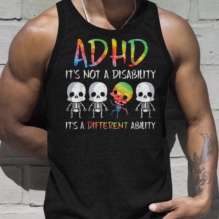 Adhd It's Not Disability It's A Different Abilitykeleton タンクトップ 彼への贈り物