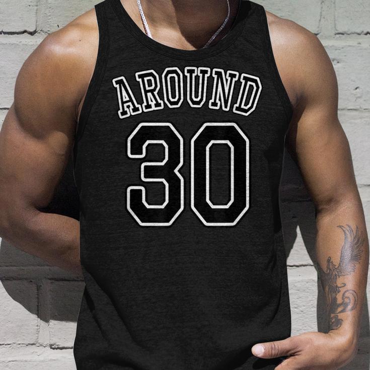 Around 30 アラサー（三十歳 30才）【ユニフォーム風】（お誕生日）祝 30代 サプライズ 面白 タンクトップ 彼への贈り物