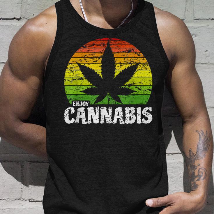 Cannabis ヴィンテージ 麻葉 レトロ マリファナ タンクトップ 彼への贈り物