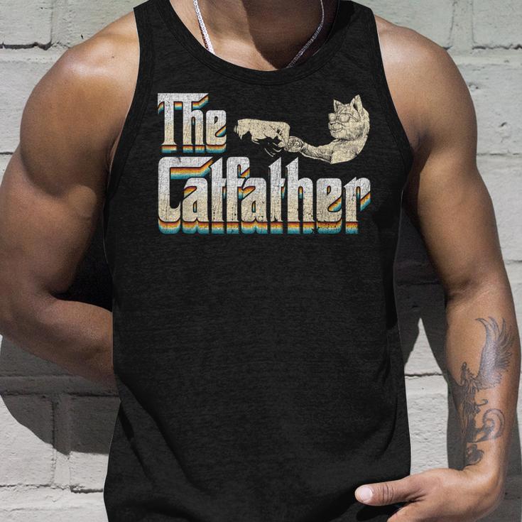 The Catfather 面白い猫 お父さん 父の日 ビンテージ 猫 父親 タンクトップ 彼への贈り物