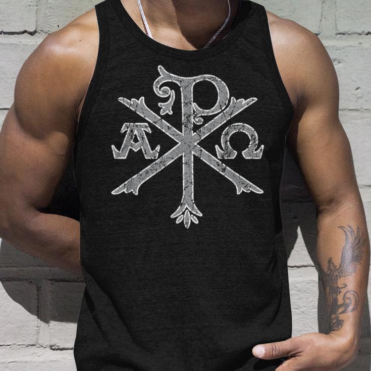 Chi Rho Christogram Alpha And Omegaアンティーク調 タンクトップ 彼への贈り物