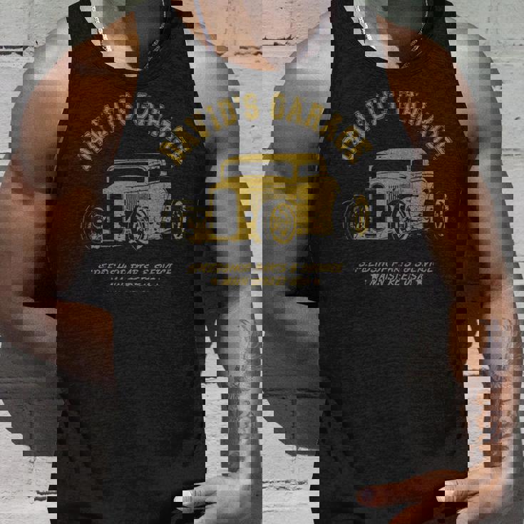 David's Garage Hotrod クラシックカーデザイン 長袖tシャツ タンクトップ 彼への贈り物