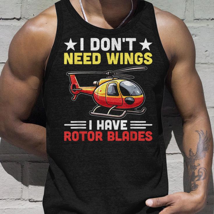 I Don't Need Wings I Have Rotor Blade ヘリコプター パイロット タンクトップ 彼への贈り物
