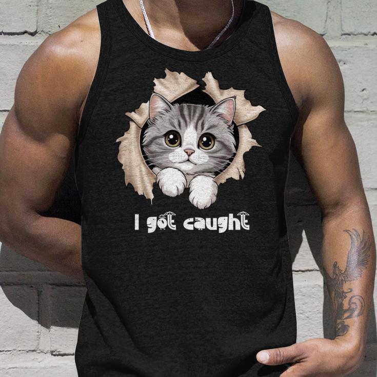 I Got Caught 子猫かわいい 長袖tシャツ タンクトップ 彼への贈り物