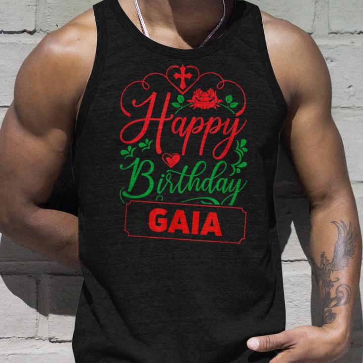 Happy Birthday Gaia かわいいクリスマスガイア タンクトップ 彼への贈り物