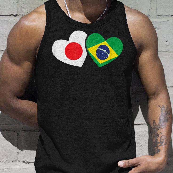 Japanese Flag Brazilian Flag Heart 日系ブラジルブラジル国旗日本国旗 タンクトップ 彼への贈り物