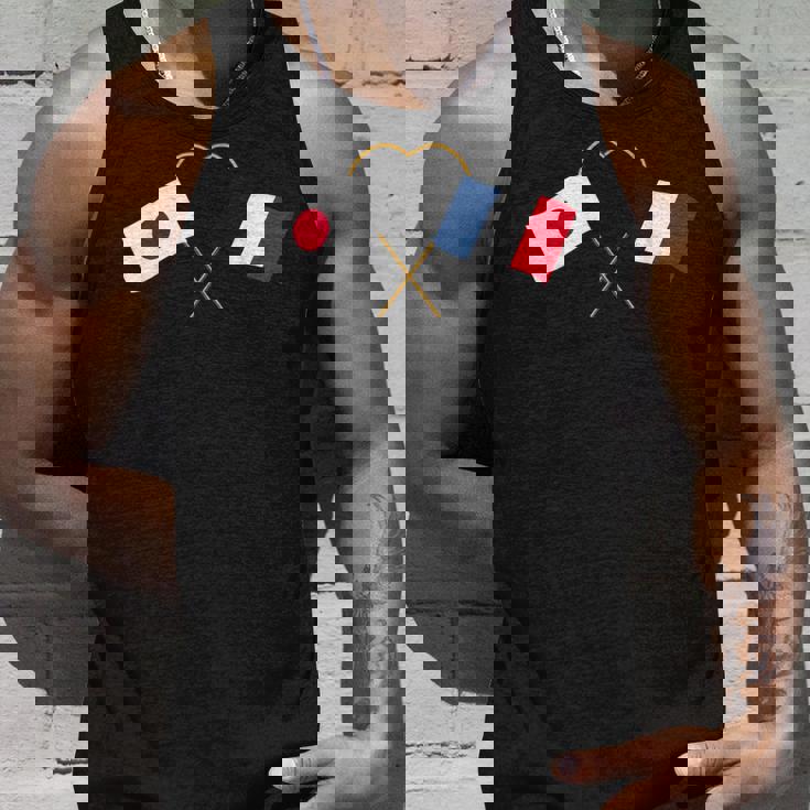 Japanese Flag France Flag フランス遺産 フランスのルーツ 日本の国旗 フランスの国旗 タンクトップ 彼への贈り物