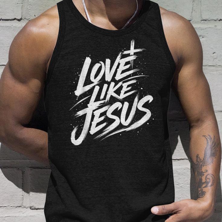 Jesus Love Like Jesus 十字架 クリスチャン タンクトップ 彼への贈り物