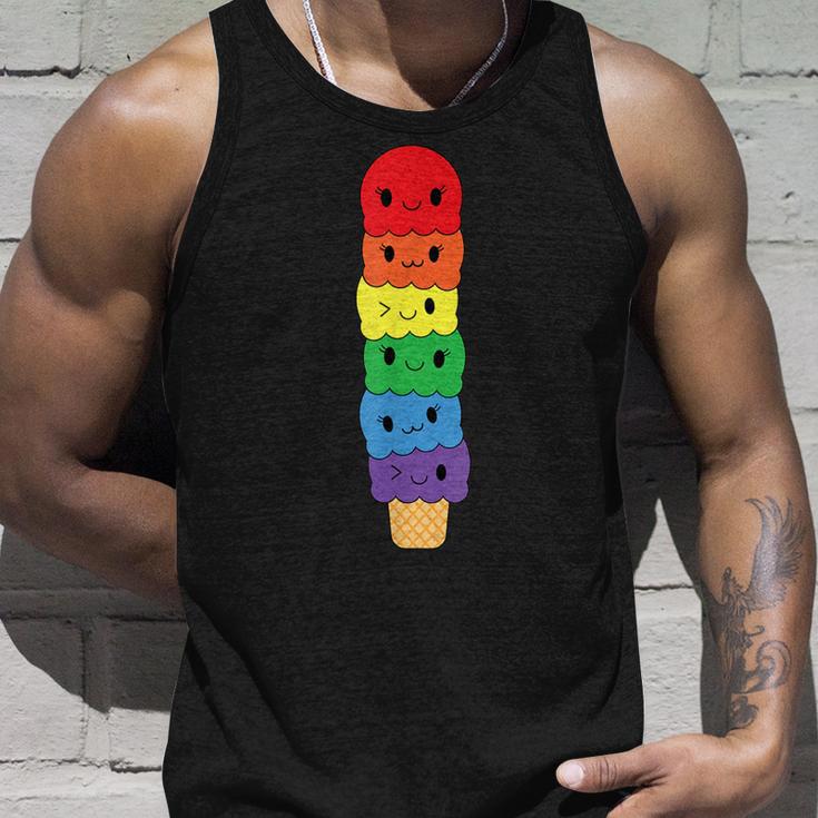 Kawaii Gay アイスクリーム Lgbt プライド レインボー プライド 月間 タンクトップ 彼への贈り物