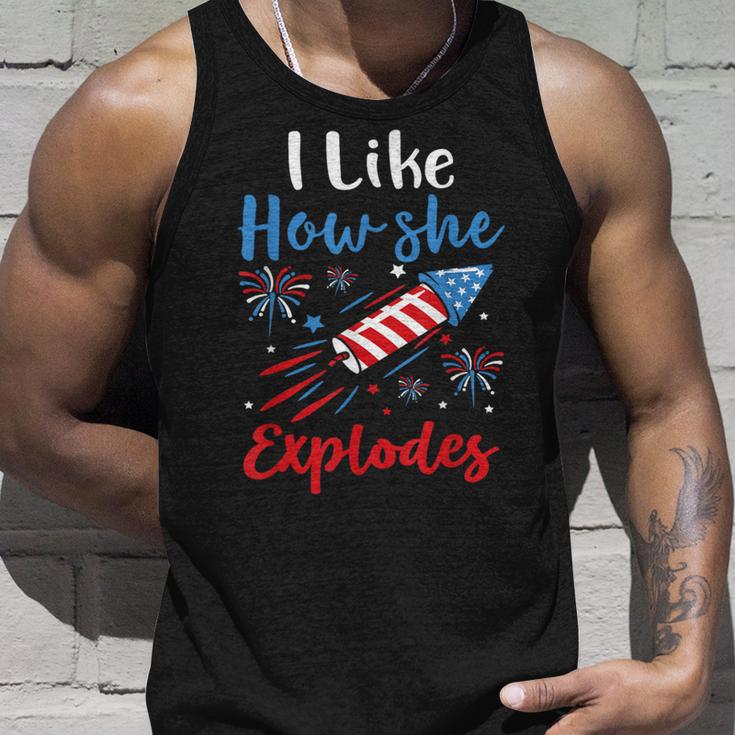 I Likehe Explodes Fireworks 4Th Of July カップル タンクトップ 彼への贈り物