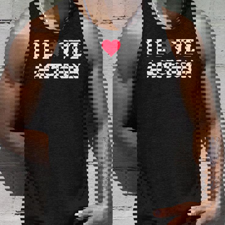 I Love Acton マッチング ガールフレンド&ボーイフレンド アクトン名 長袖tシャツ タンクトップ 彼への贈り物