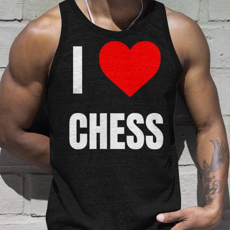I Love Chess ハートギフト メンズ レディース キッズ アパレル 服 タンクトップ 彼への贈り物