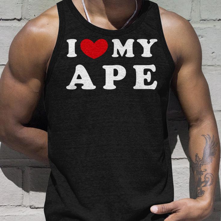 I Love My Ape アイ・ラブ・マイ・エイプ、アイ・ハート・マイ・エイプ 長袖tシャツ タンクトップ 彼への贈り物