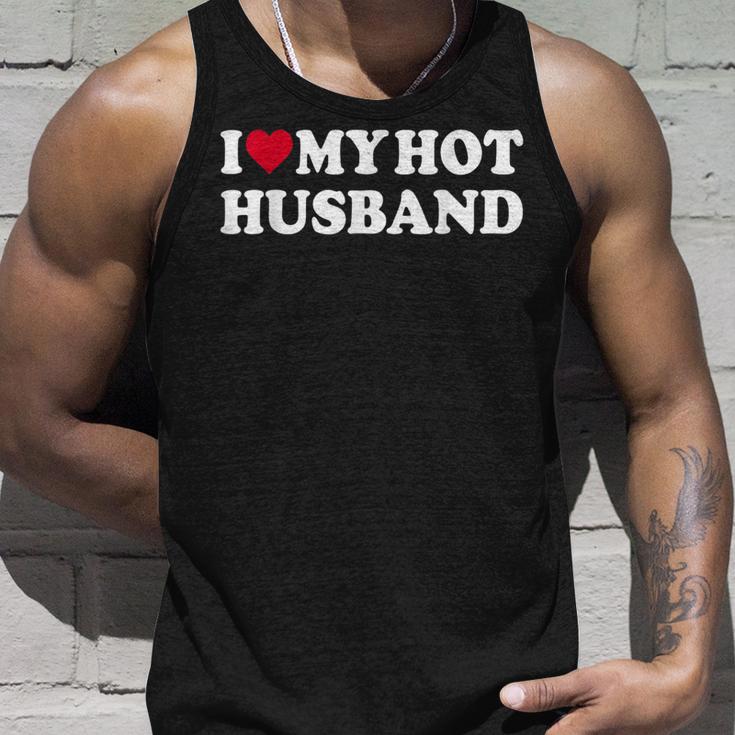 I Love My Hot Husband シャツ ファニー レッド ハート Love Hot Husband タンクトップ 彼への贈り物
