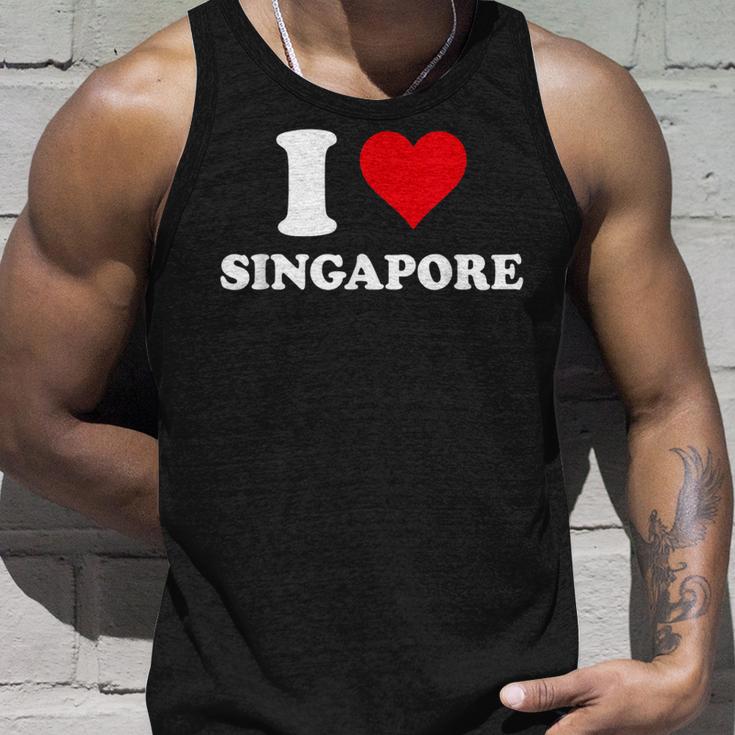 I Loveingapore Heart シンガポールギフト タンクトップ 彼への贈り物