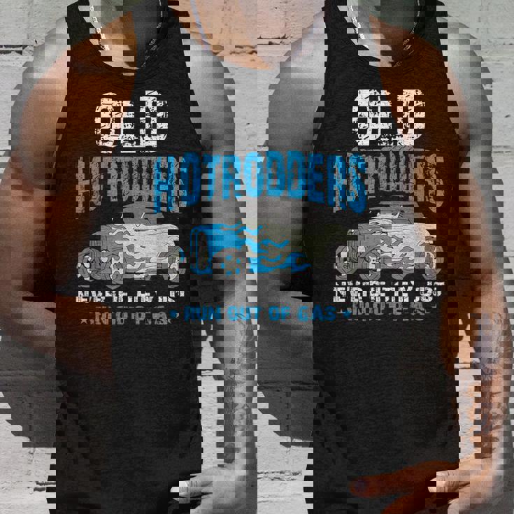 Old Hotrodders Never Die They Just Run Out Of Gas 米国車 ホットロッド タンクトップ 彼への贈り物