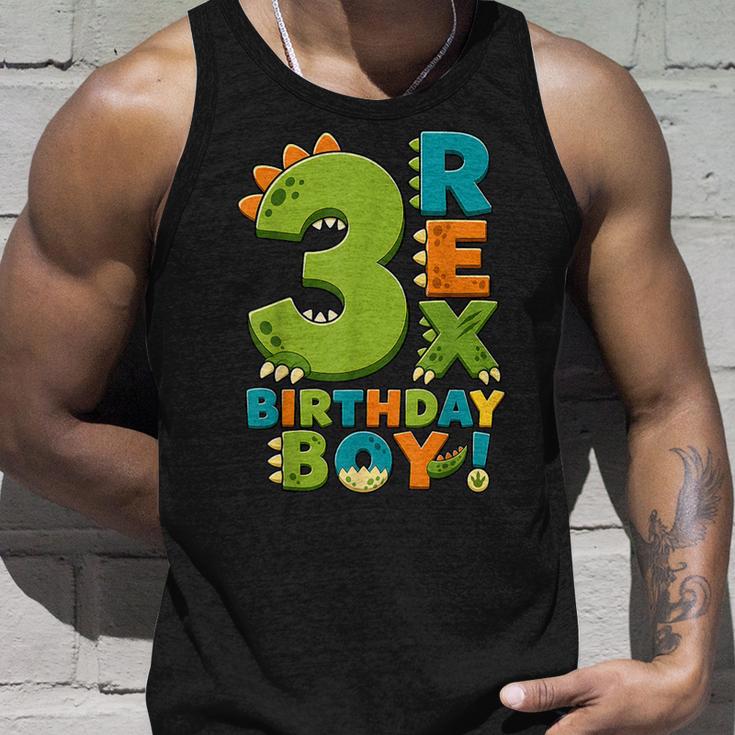 Rawr I'm 3 Three Rex Dinosaur 3Rd Birthday Boy Party タンクトップ 彼への贈り物