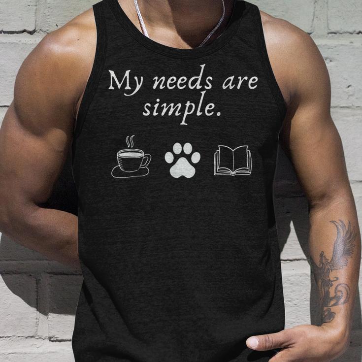 Saying My Needs Is Basic シンプル コーヒー 犬 読書趣味 タンクトップ 彼への贈り物