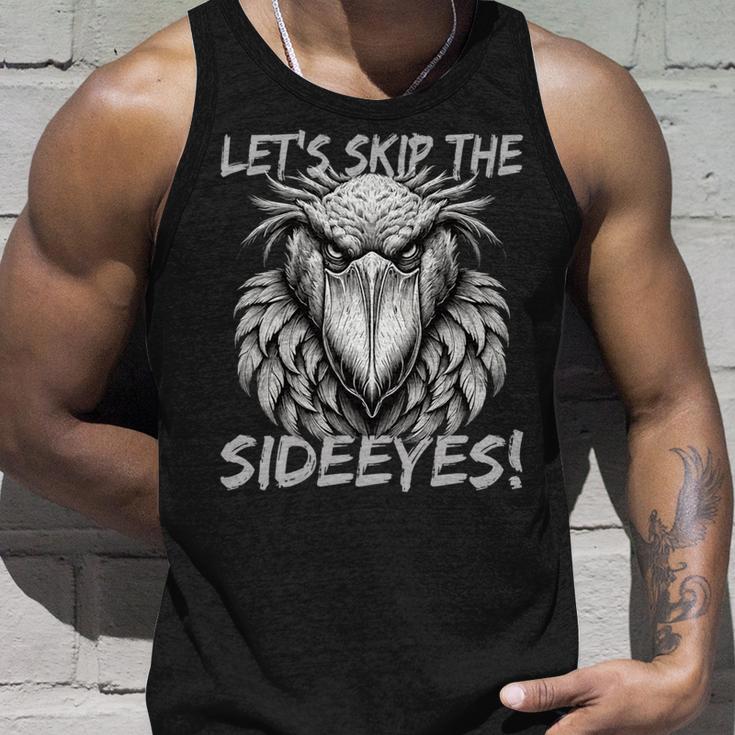 Sideeyes シュービルコウノトリの子育てをスキップしましょう 長袖tシャツ タンクトップ 彼への贈り物