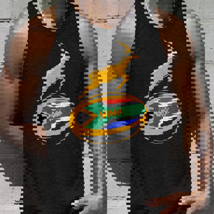 Springbok ラグビーボール & 南アフリカ国旗 メンズ レディース キッズ タンクトップ 彼への贈り物