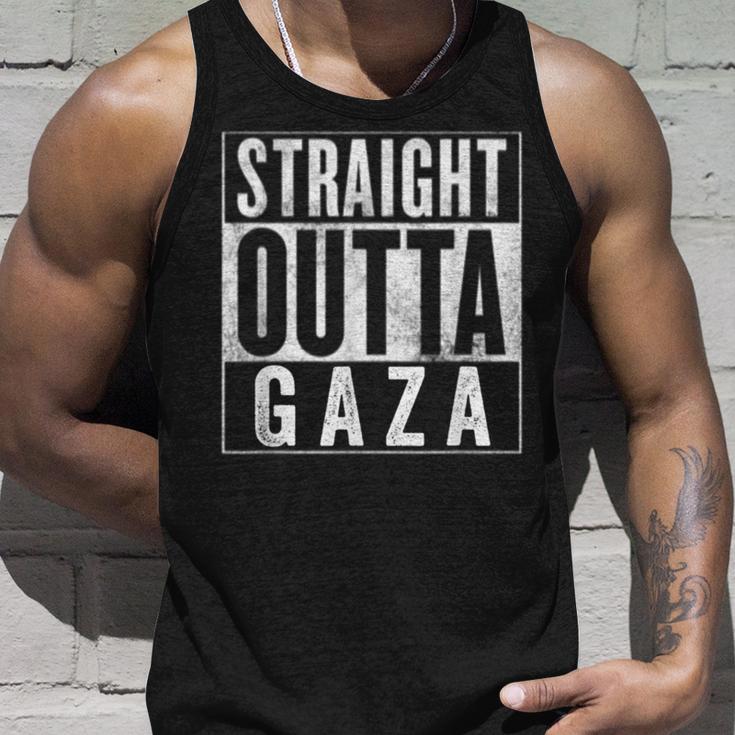 Straight Outta Gaza 反戦 Nakba 抗議 パレスチナ人ヒューマス タンクトップ 彼への贈り物