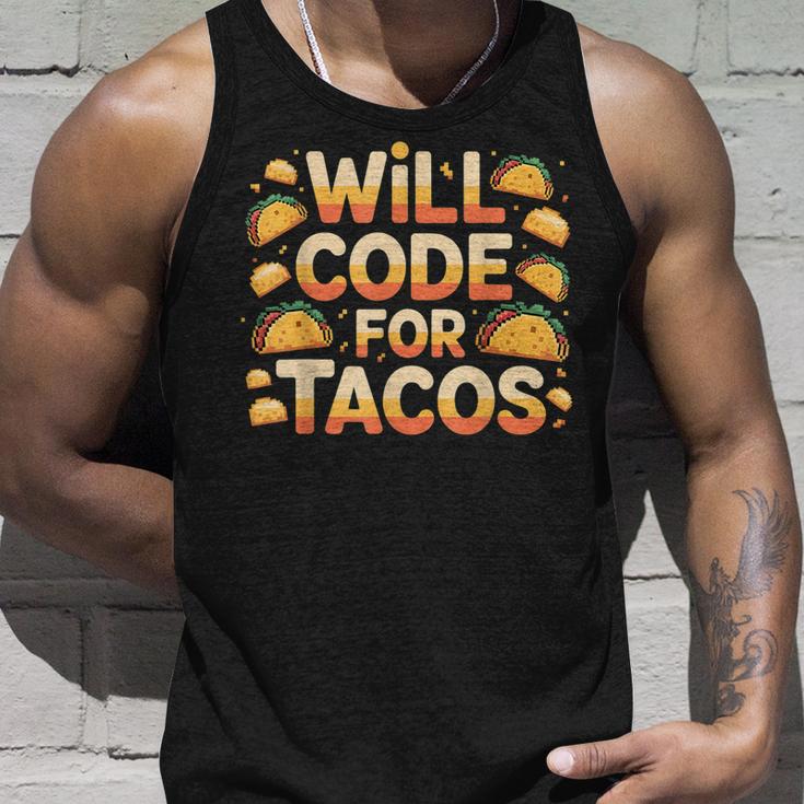 Will Code For Tacos プログラマーコーダー タンクトップ 彼への贈り物