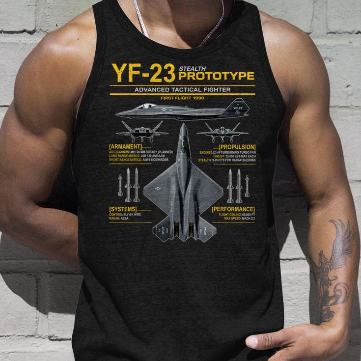 Yf-23 ステルス戦闘機 ミリタリー ジェット仕様 インフォグラフィック イエロー タンクトップ 彼への贈り物