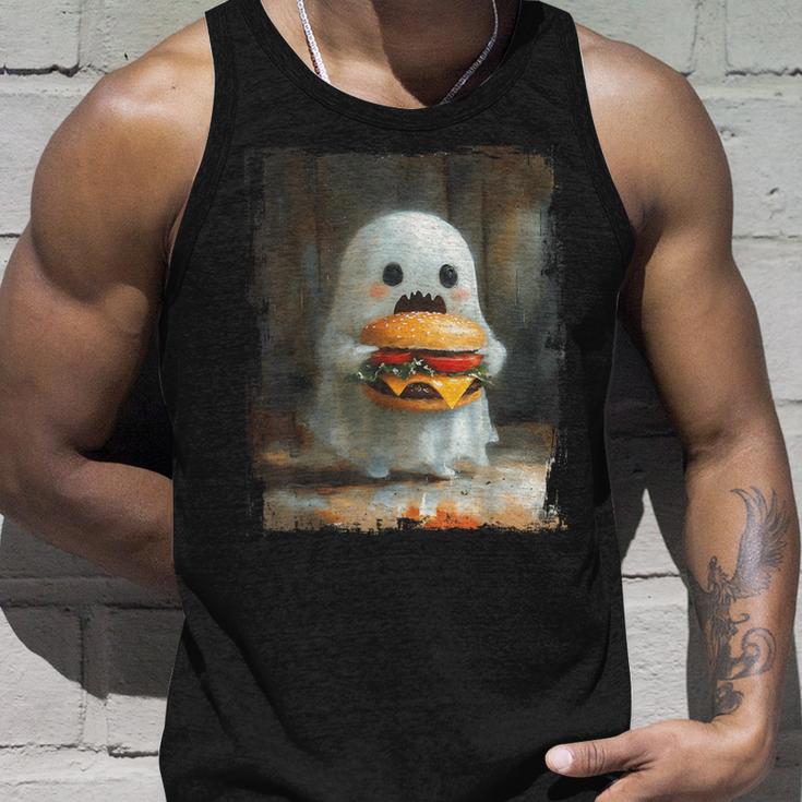 かわいい ハンバーガー おばけ 食べる ハンバーガー ハロウィン 食べ物 恋人 タンクトップ 彼への贈り物