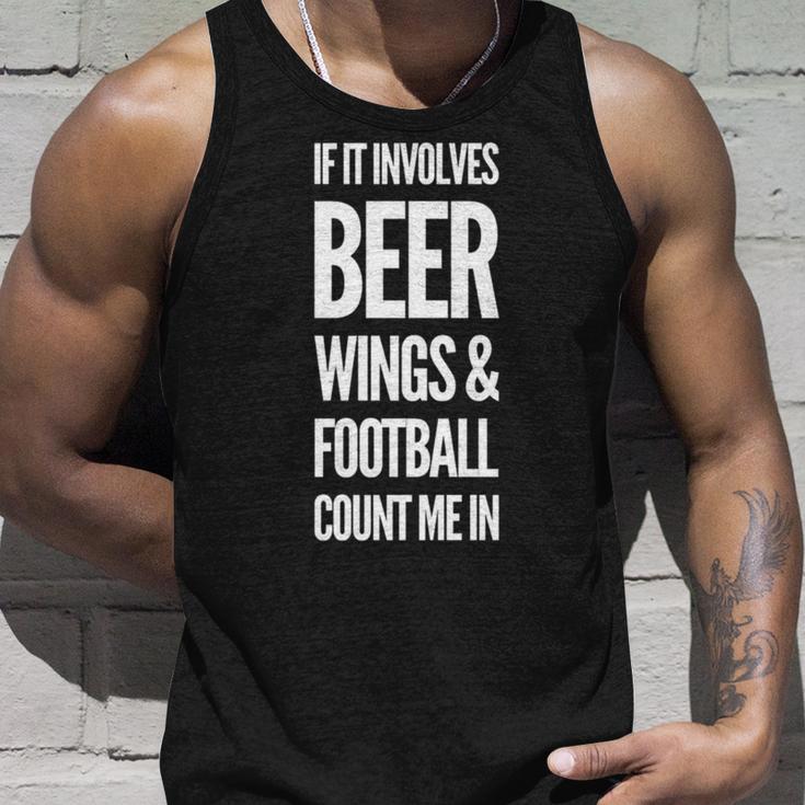 それがビールの翼とフットボールを含むなら、私をカウントイン 長袖tシャツ タンクトップ 彼への贈り物