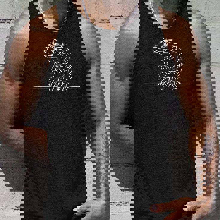 エレガントなラインアート ガーゴイル ヤモリ 爬虫類 タンクトップ 彼への贈り物