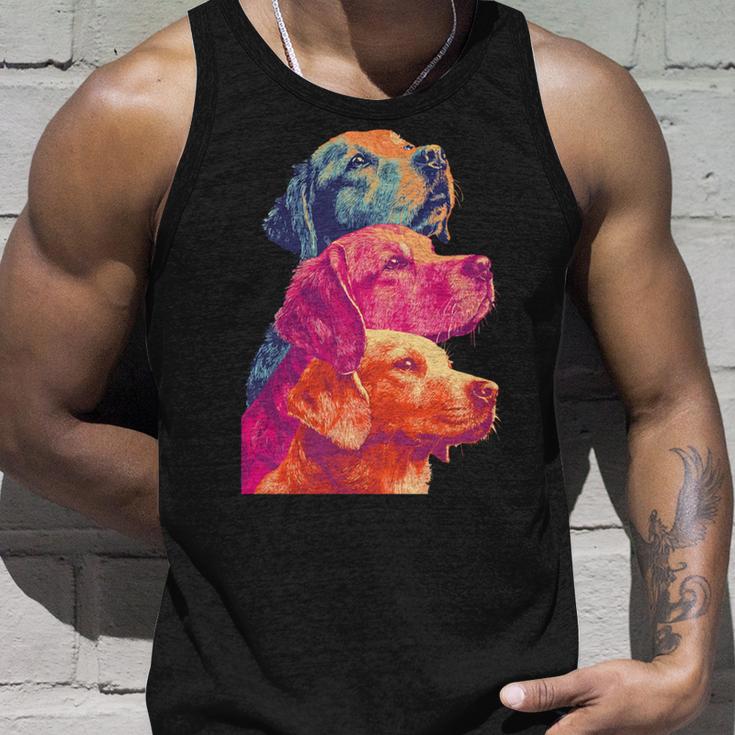 カラフルなラブラドールレトリバー犬夏の美的ペットアート 長袖tシャツ タンクトップ 彼への贈り物