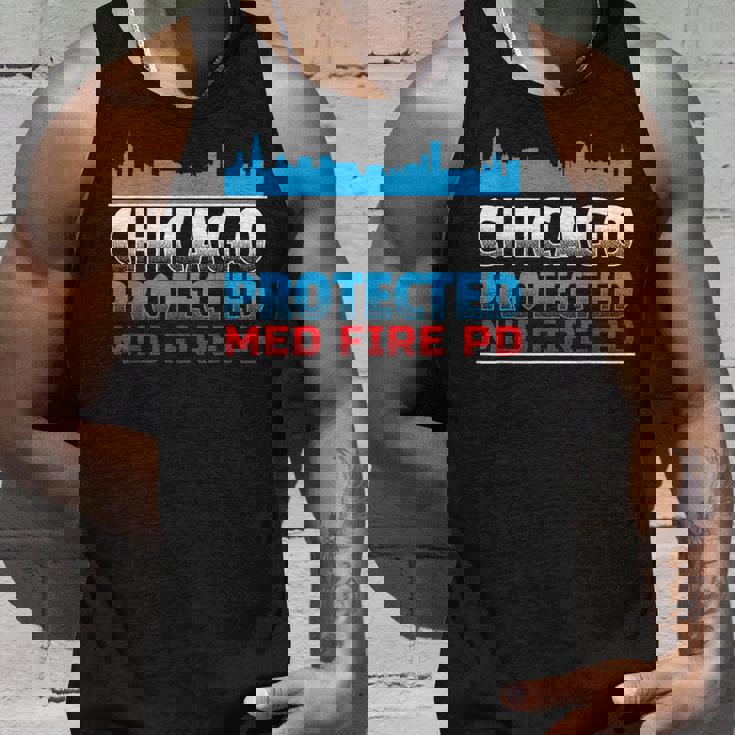 シカゴ・プロテクテッド Med Fire Pd シカゴファン向け タンクトップ 彼への贈り物