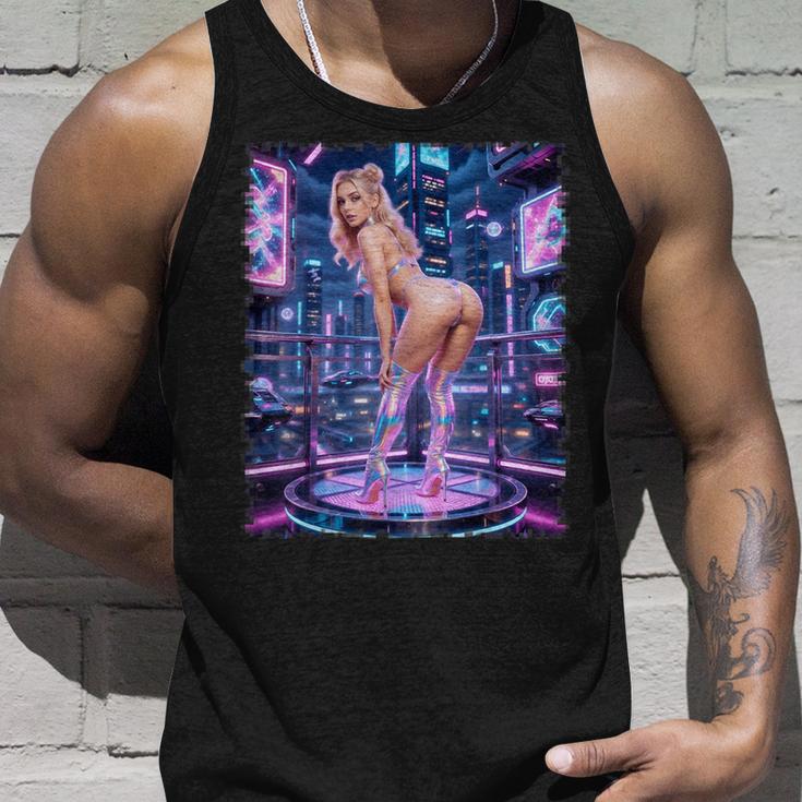 セクシーガールグラフィックtシャツ サイバーパンク ピンナップガールダンサー タンクトップ 彼への贈り物