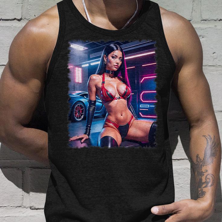 セクシーガールグラフィックtシャツ セクシーラティーナビキニモデル&スポーツカー タンクトップ 彼への贈り物