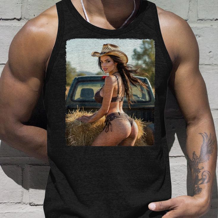 セクシーガールグラフィックtシャツ カウガールピンナップガール 2 タンクトップ 彼への贈り物