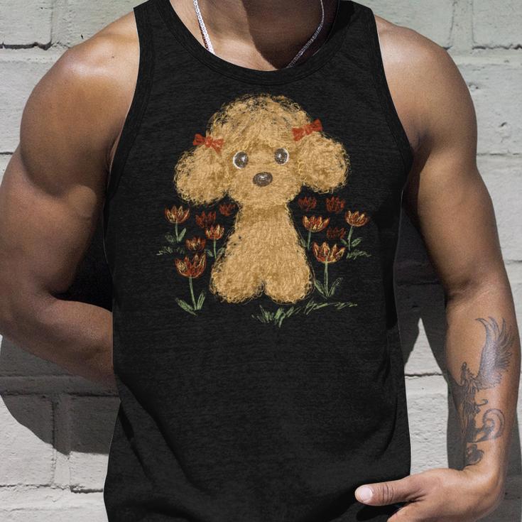 トイプードル かわいい いぬ 子犬 ペット おもしろ 動物 アート イラスト 長袖tシャツ タンクトップ 彼への贈り物