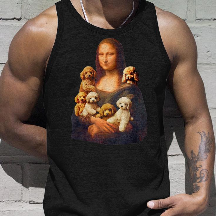 トイプードル モナリザ 面白いtシャツ 犬 かわいい メンズ 子供 おもしろ 服 グッズ ネタ わんこ イヌ タンクトップ 彼への贈り物