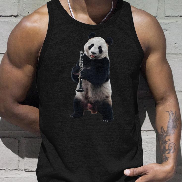 パンダ 演奏 クラリネット リアル 長袖tシャツ タンクトップ 彼への贈り物