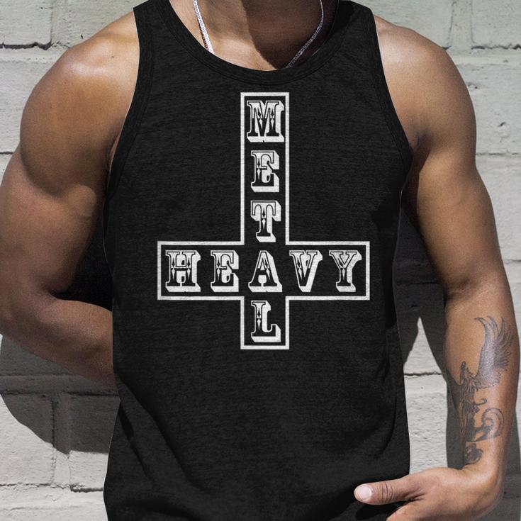 ヘビーメタル逆さま逆十字メタルヘッドサタン面白い Heavy Metal Inverted Crossatan タンクトップ 彼への贈り物