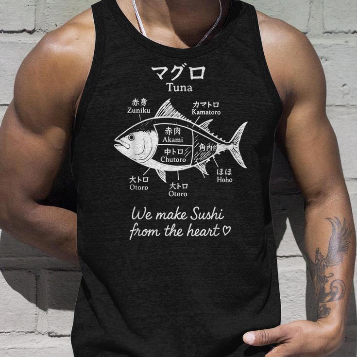 マグロ寿司切り図デザイン 日本料理グラフィック タンクトップ 彼への贈り物