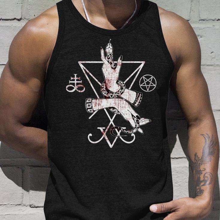 ルシファーの悪魔の紋章 五芒星とリヴァアタン十字架 長袖tシャツ タンクトップ 彼への贈り物