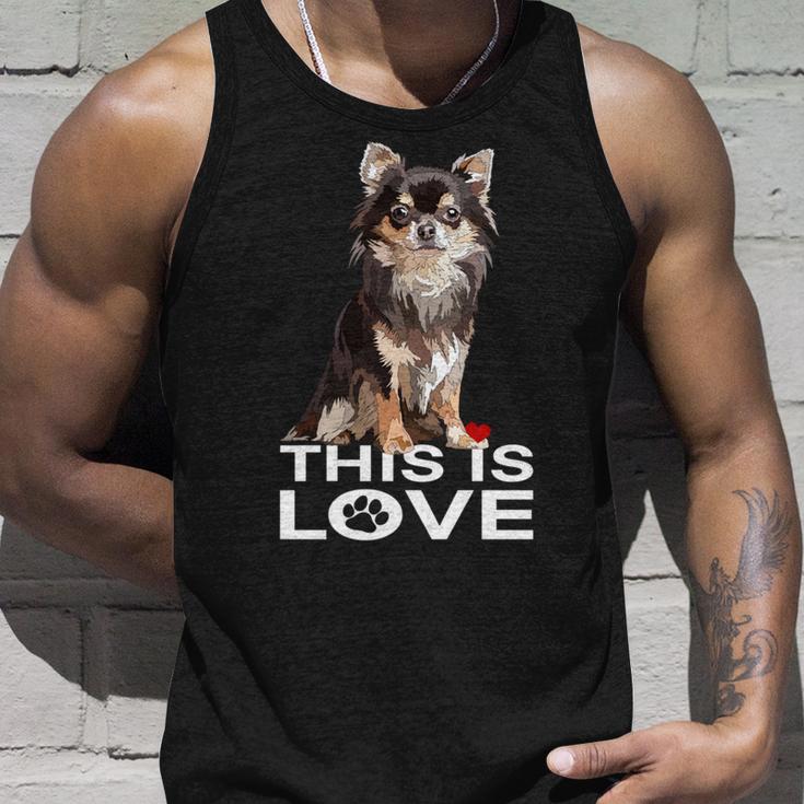 ロングヘア チワワ犬 This Is Love Brown チワワ 恋人 長袖tシャツ タンクトップ 彼への贈り物