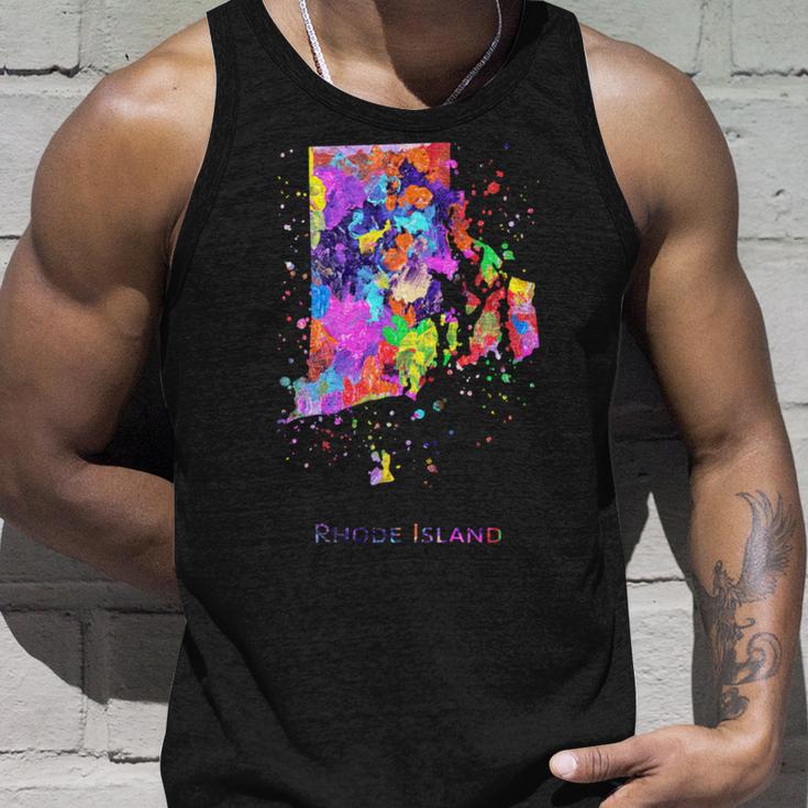 ロードアイランド州の地図 長袖tシャツ タンクトップ 彼への贈り物