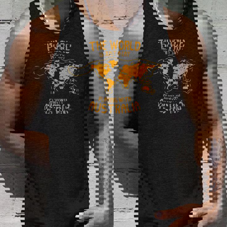 世界はオーストラリア オーストラリアで遊ぶ猫 タンクトップ 彼への贈り物