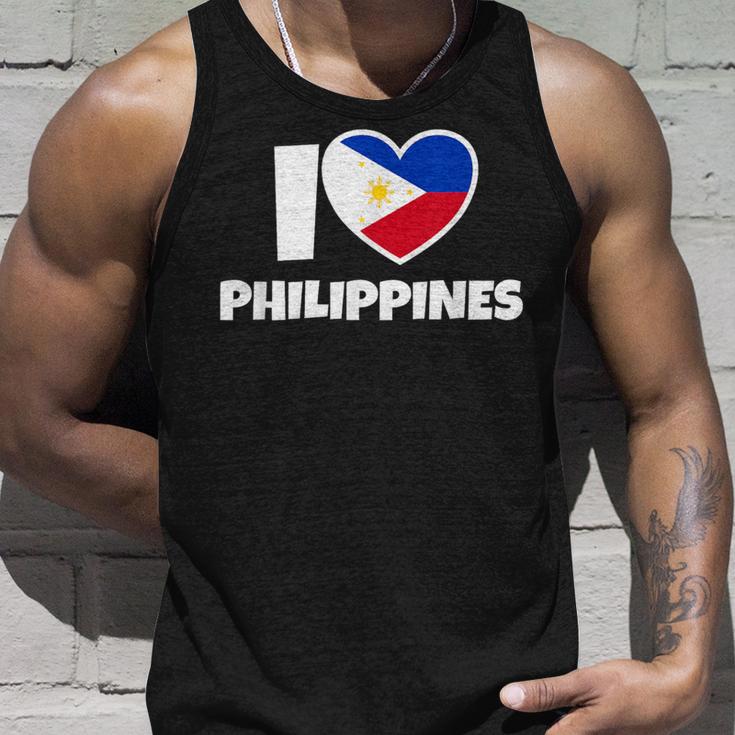 国旗とハートのアイ・ラブ・フィリピン タンクトップ 彼への贈り物