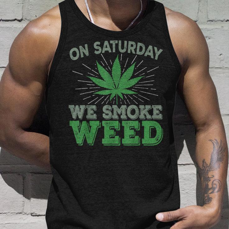 土曜日はwemoke Weeed-鈍いジョイントガンジャディスペンサリーアート タンクトップ 彼への贈り物
